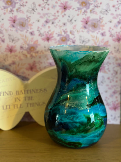 Small custom ink glass vase