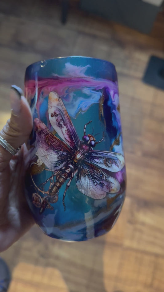 Ready to Ship large wine dragonfly cup